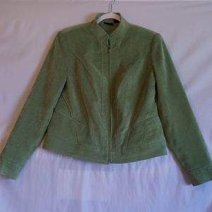 Tribal Green Zip Front Jacket
